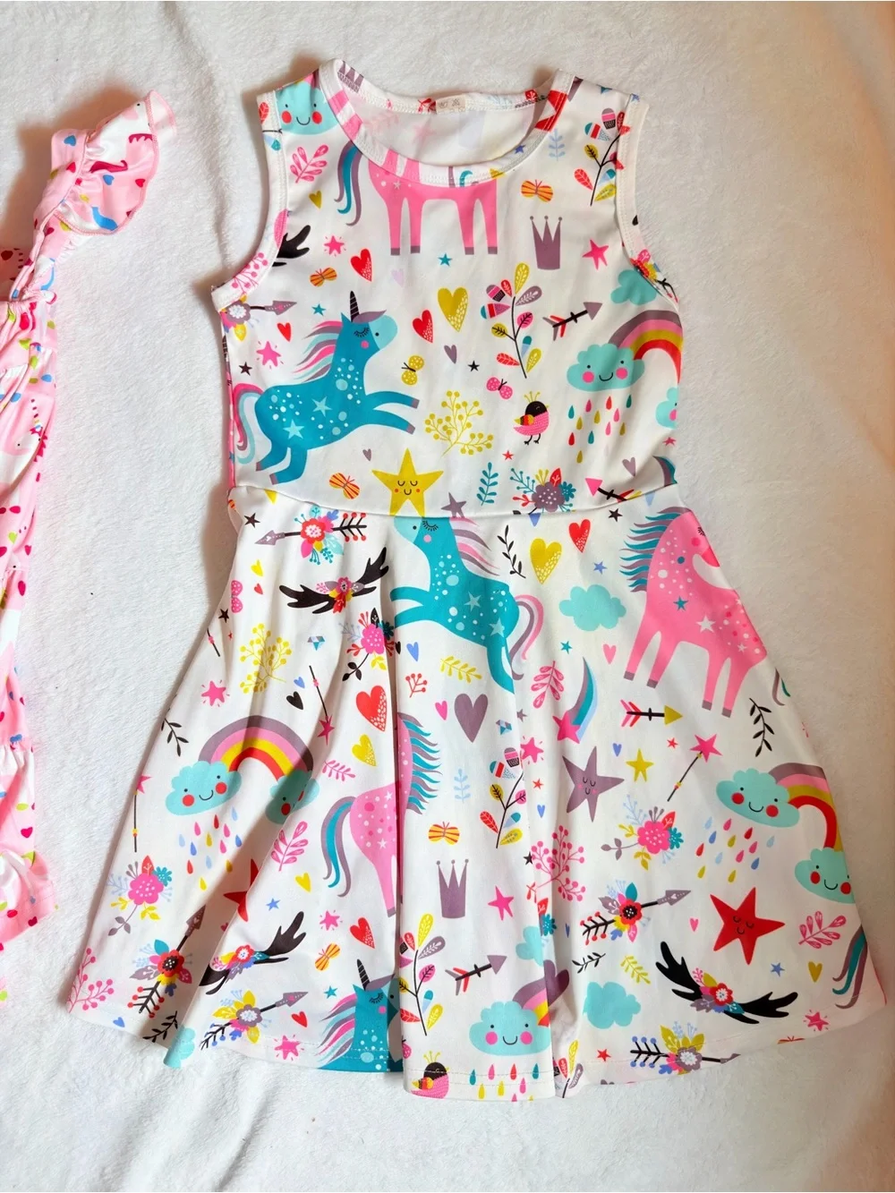 NWOT girls unicorn theme summer twirl dresses 5/6